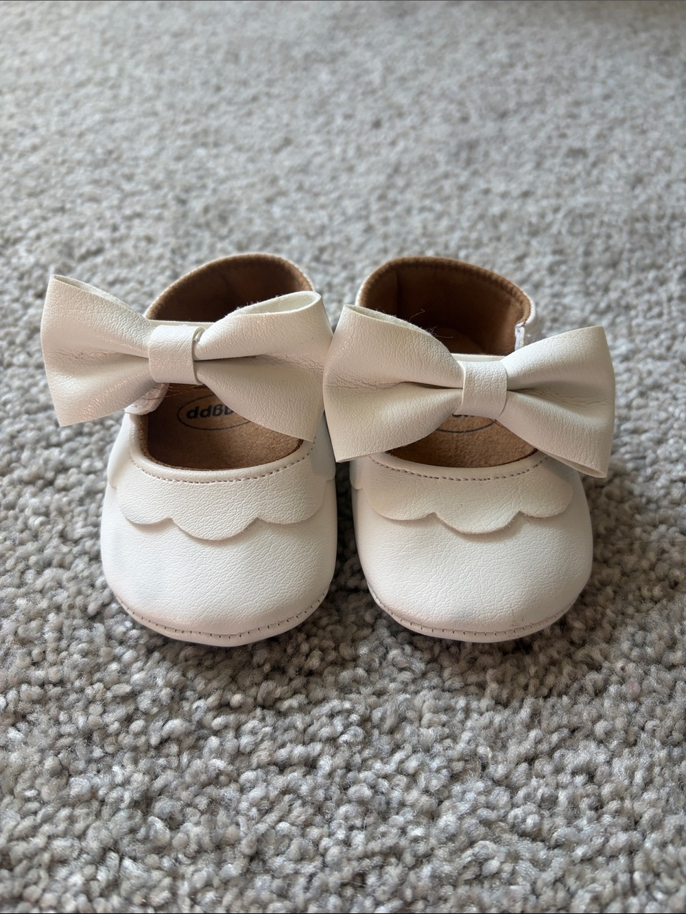 Infant Cream Bow Mary Jane Walker Shoes